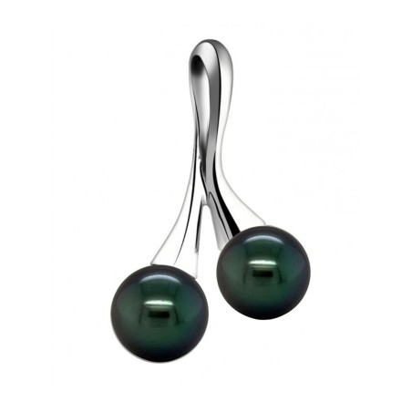 price of black pearls on silver pendant with cultured pearls from Tahiti - perla Tahiti - tahitian jewelry