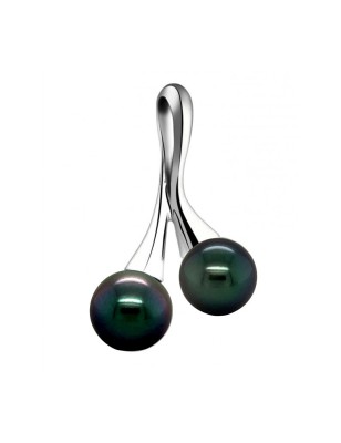 prix perles noires en pendentif argent toi et moi et perles de culture de Tahiti
