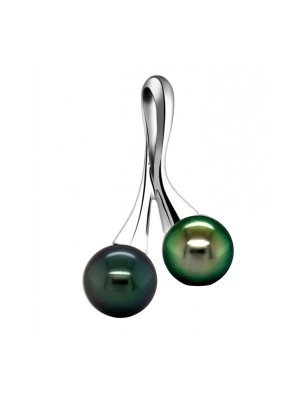 prix perles noires en pendentif argent toi et moi et perles de culture de Tahiti