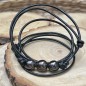 Pō Māru - Three Tahitian Pearls - Leather Choker