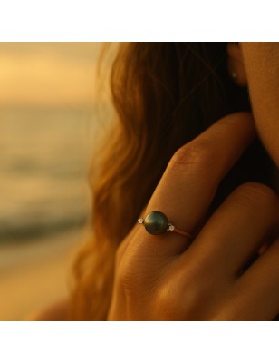 prix d'une perle de Tahiti montée sur une bague en or et diamants