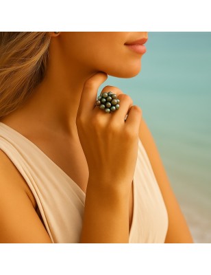 bague en or avec plein de perles de Tahiti prix