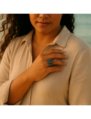 bague avec plein de perles de Tahiti prix
