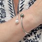 Brazalete - Perla de pavo real de Tahití y perla de agua dulce