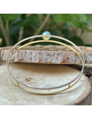 bracelet jonc or jaune et rose perle de tahiti prix