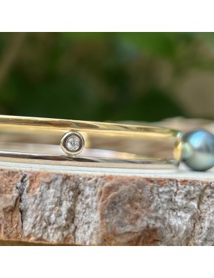 bracelet jonc or jaune et rose perle de tahiti prix