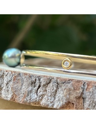 bracelet jonc or jaune et rose perle de tahiti prix