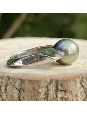 price for a big pearl from tahiti on silver ring - tahitian jewel