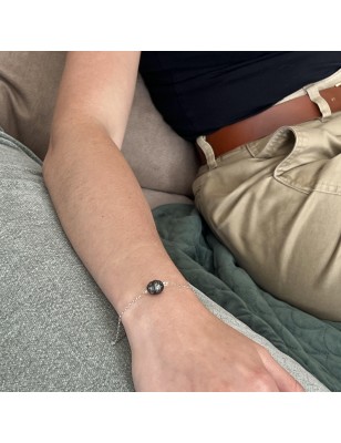 meaning engraved pearl siver bracelet tahitian cultured pearl price - perla Tahiti