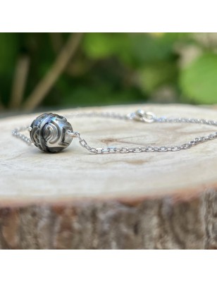 meaning engraved pearl siver bracelet tahitian cultured pearl price - perla Tahiti