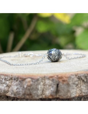 signification perle gravée bracelet argent perle de culture de Tahiti prix