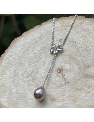 hibiscus with a Tahitian pearl in necklace price - tahitian jewel - tahitian jewerly stores