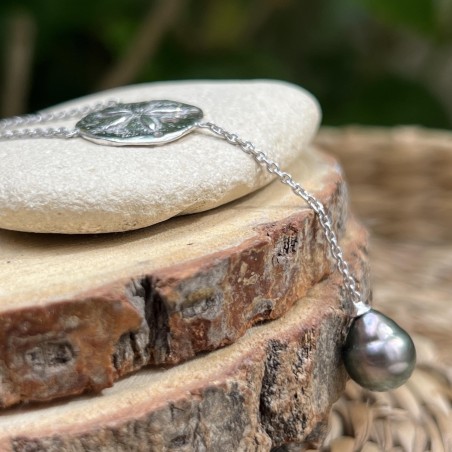 Moemoea - Collana Fiore Perla di Tahiti