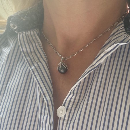 Осьминог - Таитянский жемчужно-сине-черный - 11,11 мм