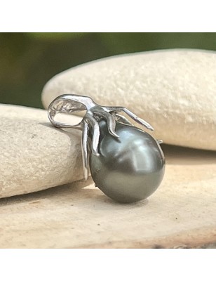 signification pieuvre en pendentif homme perle noire de culture de Tahiti prix bijoux tahitiens