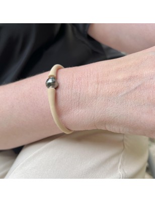 peacock color pearl from Tahiti in masculin bracelet price - tahitian bracelet cultured pearls