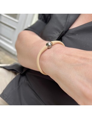 peacock color pearl from Tahiti in masculin bracelet price - tahitian bracelet cultured pearls