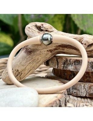 peacock color pearl from Tahiti in masculin bracelet price - tahitian bracelet cultured pearls