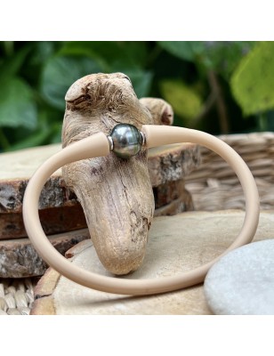 peacock color pearl from Tahiti in masculin bracelet price - tahitian bracelet cultured pearls