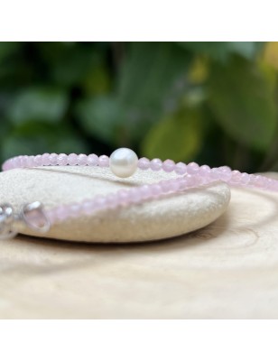 Freshwater Pearl and Pink Quartz Necklace