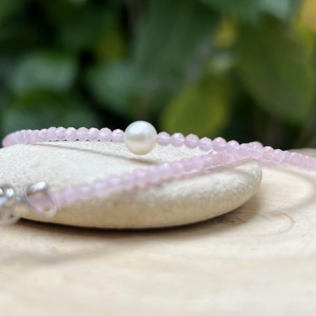 Freshwater Pearl and Pink Quartz Necklace