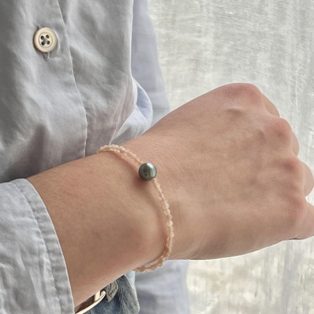 Moana Kea - Sunstone Bracelet - Peacock Tahitian Pearl