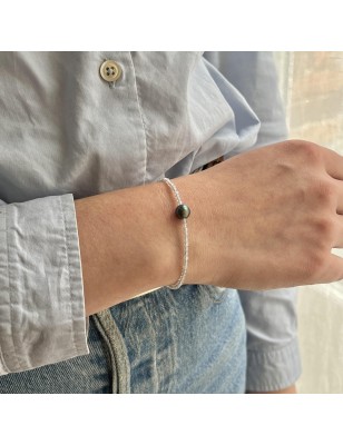 perle de Tahiti en bracelet avec des labradorites prix