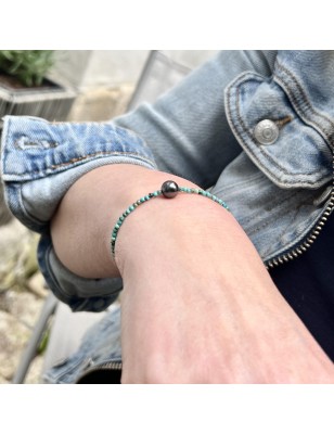 perle de Tahiti en bracelet avec des turquoises prix