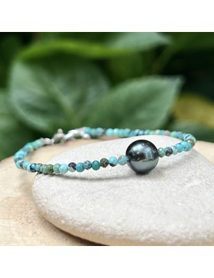 perle de Tahiti en bracelet avec des turquoises prix