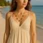 Yséa - Necklace with Five Tahitian Pearls - Gold-filled