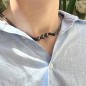 Pō Māru - Three Tahitian Pearls - Leather Choker