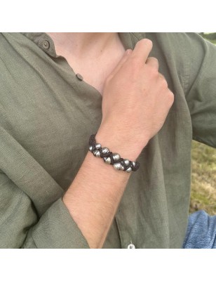 black pearl men bracelet Tahitian cultured pearls - perla Tahiti