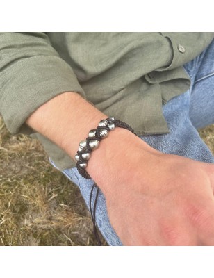 black pearl men bracelet Tahitian cultured pearls - perla Tahiti