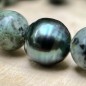 Bracelet in Turquoises and Tahitian Pearl - 9.38mm