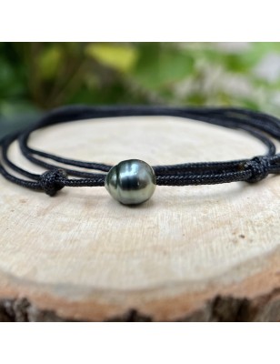 Reva Necklace - Blue Grey Tahitian Pearl - 10.60mm