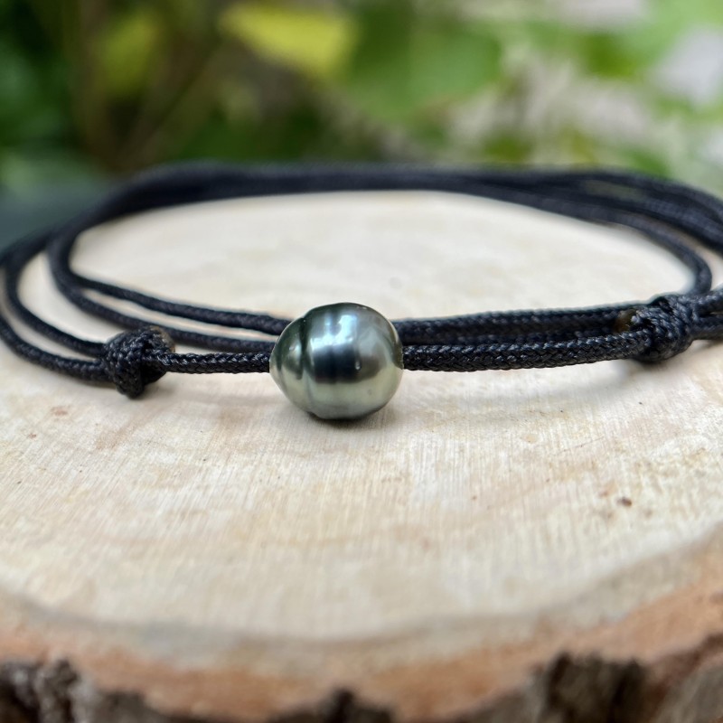 Reva Necklace - Blue Grey Tahitian Pearl - 10.60mm