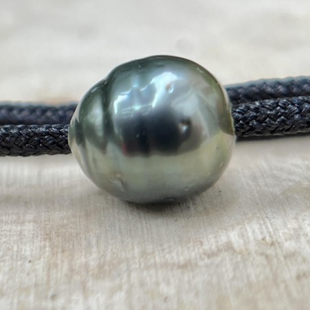 Reva - Collar de perlas de Tahití azul grisáceas - 10,60 mm