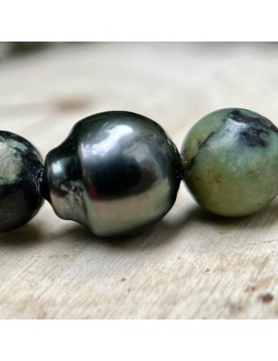 pearl masculin bracelet in turquoise with tahitian pearl price cultured pearls - tahitian jewerly for men - tahiti jewerly