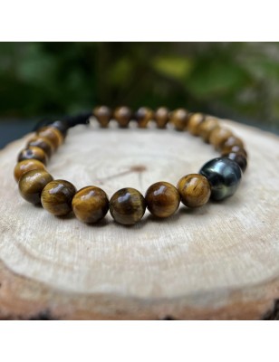Teanui - Perla nera di Tahiti - Bracciale da uomo