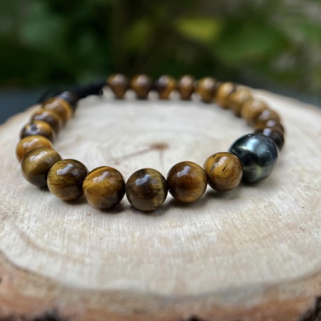 Teanui - Perle Noire de Tahiti - Bracelet Homme