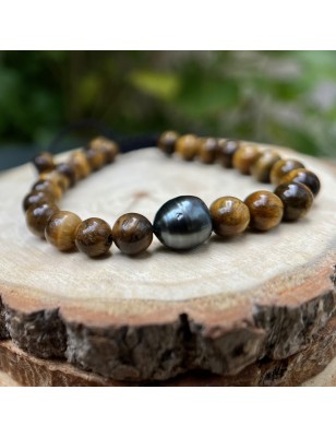perle tahiti bracelet homme perle de culture prix - oeil de tigre bracelet bijoux tahitiens