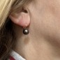 Boucles d'Oreilles Dormeuses en Or 750 et Perles de Tahiti