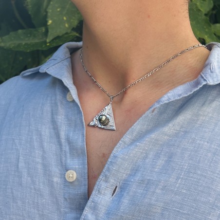 Tali - Pendentif Argent Rhodié Perle de Tahiti