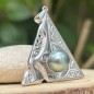 Tahitian Pearl Marquesan Sterling Silver Pendant