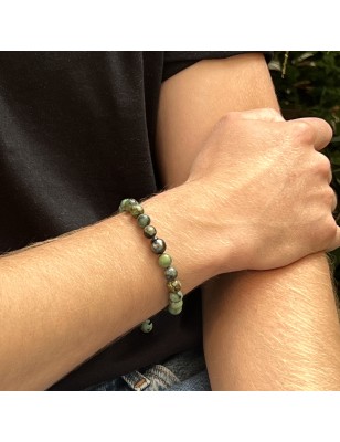 pearl masculin bracelet in turquoise with tahitian pearl price cultured pearls - tahitian jewerly for men - tahiti jewerly