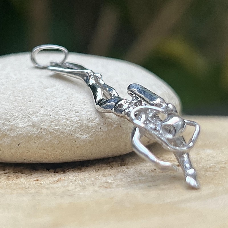 Moana Iti - Colgante de buzo - Plata rodiada