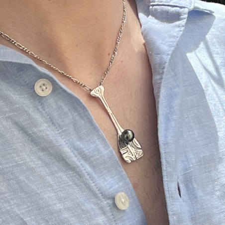 pagaie en pendentif homme maori perle de Tahiti prix