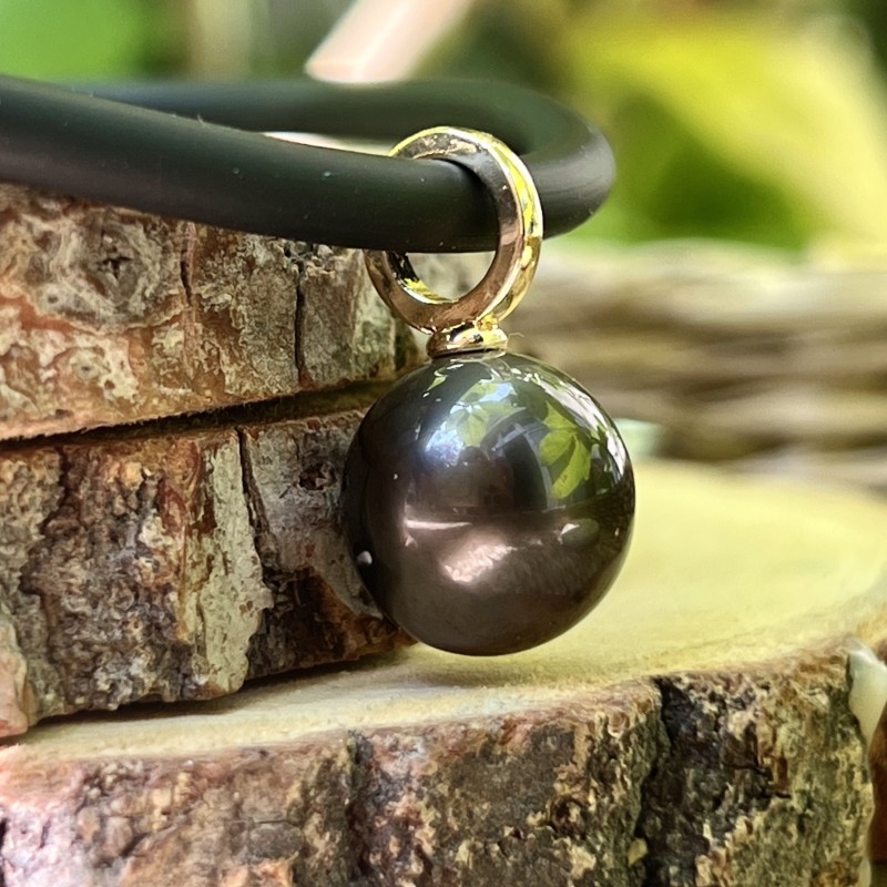 Tea - Big Tahitian Pearl Men's Choker - 12.28mm