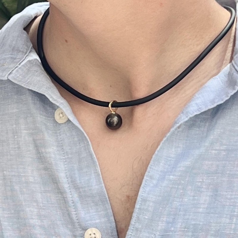 grosse perle de Tahiti aubergine collier homme or perle Tahiti prix