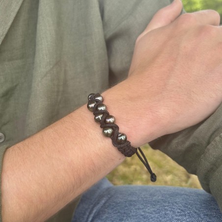 perles de tahiti peacock en bracelet coulissant pour homme prix bijoux tahitiens